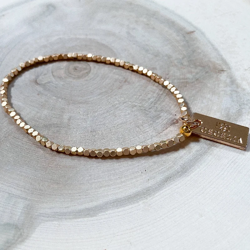 Gold Tiny Beaded Layering Bracelet