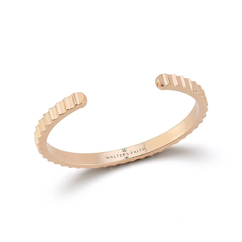 CII 18K GOLD JUMBO FLUTED CUFF BRACELET