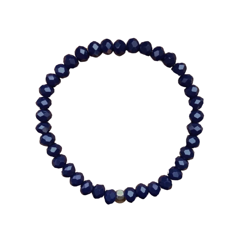 Cool Navy Faceted Rondelle 6mm Bracelet