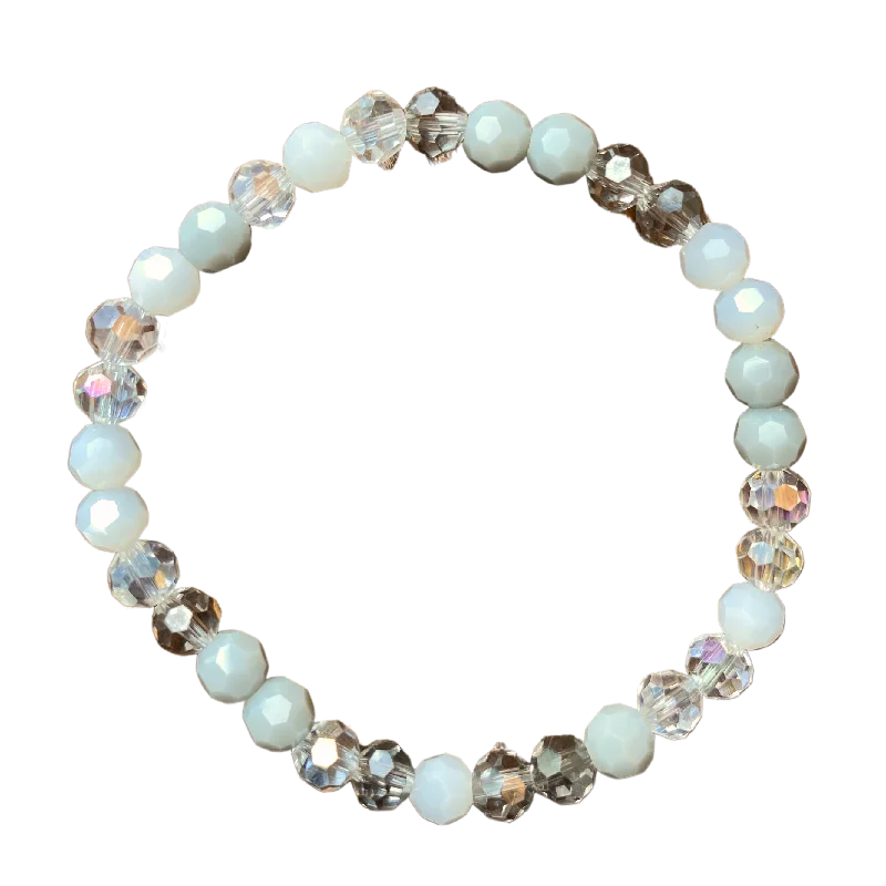 Light Grey Mix Faceted Round 6mm Bracelet