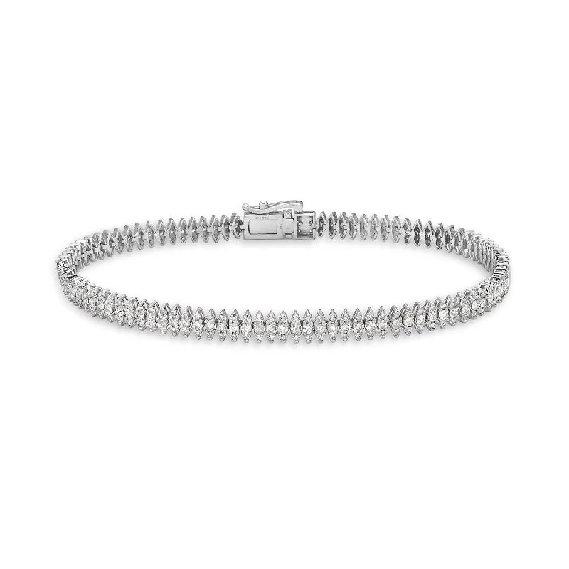 Round Diamonds Marquise Shape Tennis Bracelet (2.25 ct.) in 14K Gold