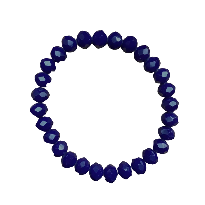 Bright Navy Faceted Rondelle 8mm Bracelet