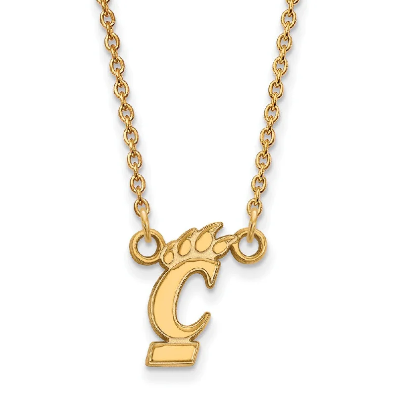 14k Gold Plated Silver U of Cincinnati Small Pendant Necklace