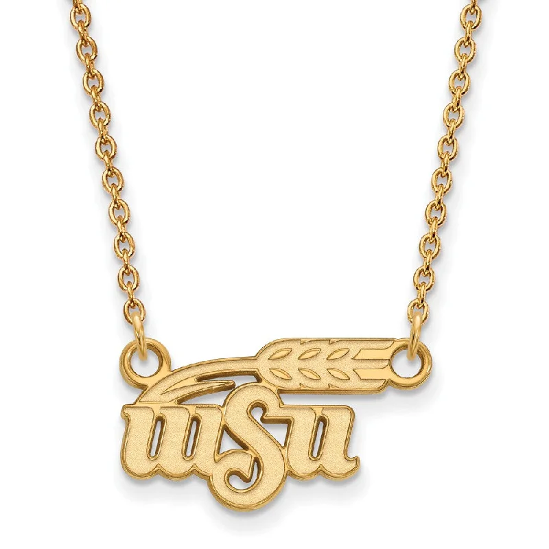 14k Gold Plated Silver Wichita State Small Pendant Necklace