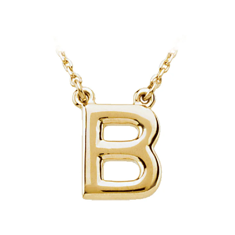 14K Yellow Gold, Kendall Collection, Block Initial B Necklace, 16 Inch