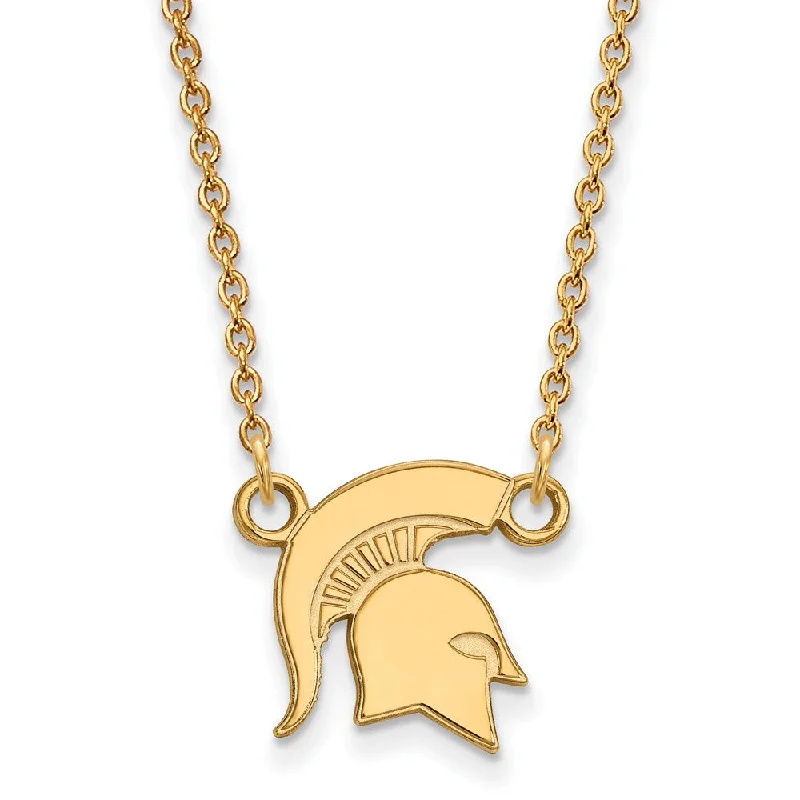 14k Yellow Gold Michigan State Small Pendant Necklace