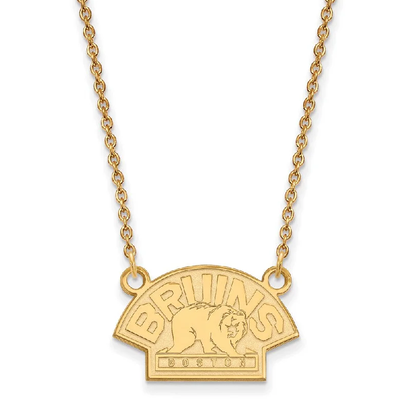 14k Yellow Gold NHL Boston Bruins SM Necklace, 18 Inch