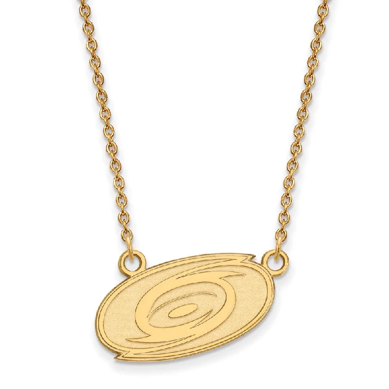 14k Yellow Gold NHL Carolina Hurricanes Small Necklace, 18 Inch