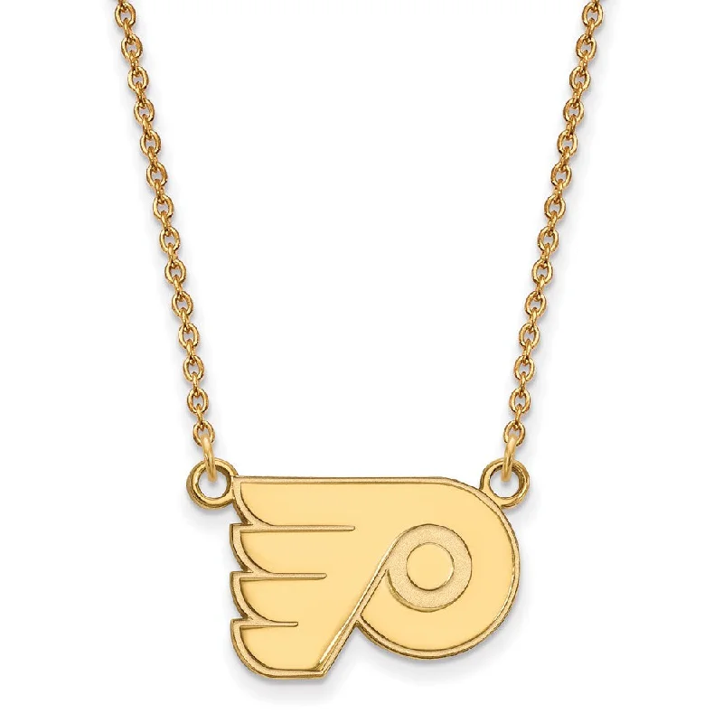 14k Yellow Gold NHL Philadelphia Flyers Small Necklace, 18 Inch