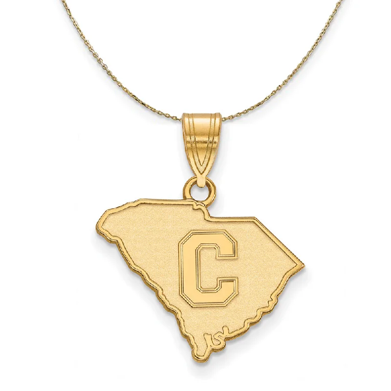 14K Yellow Gold The Citadel Medium Bulldogs Disc Necklace