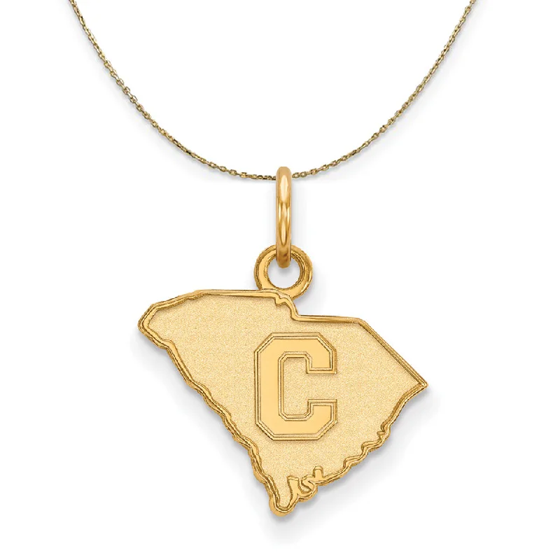 14K Yellow Gold The Citadel Small Bulldogs Disc Necklace