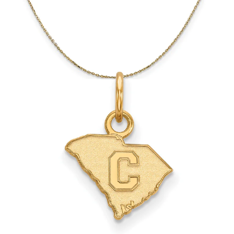 14K Yellow Gold The Citadel XS (Tiny) Bulldogs Disc Necklace