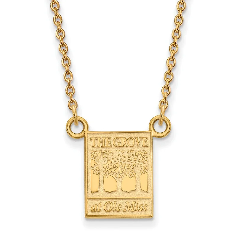 14k Yellow Gold U of Mississippi Small Pendant Necklace