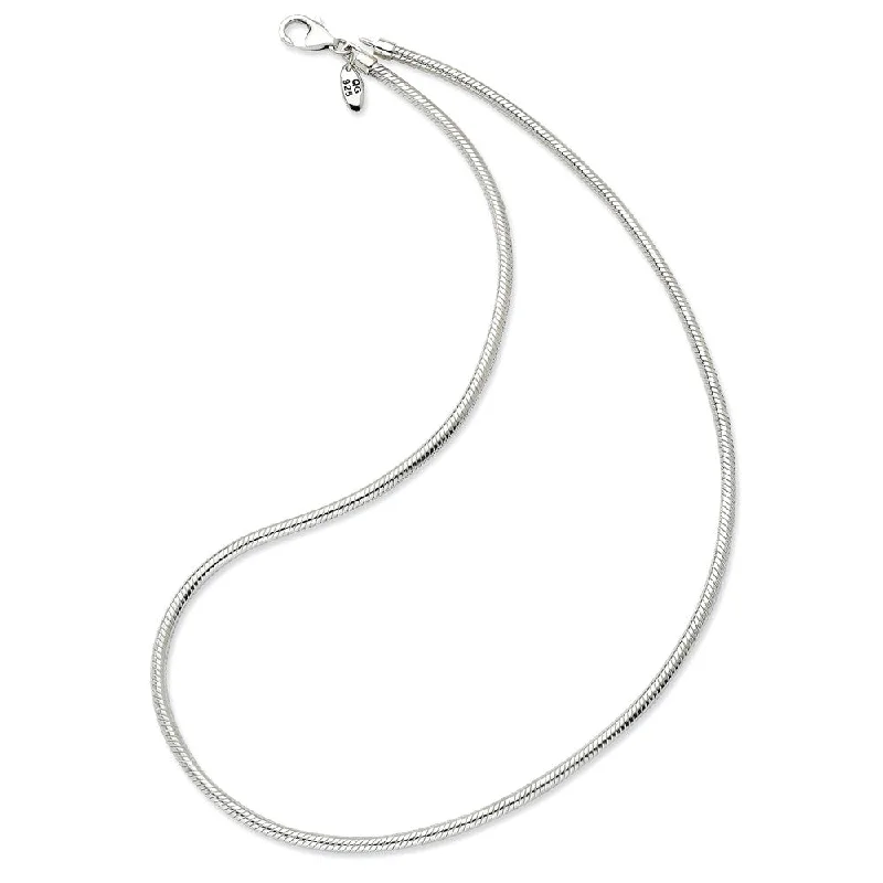 18 Inch Artisan Snake 3mm Necklace for Charms in Silver for 4mm Charms