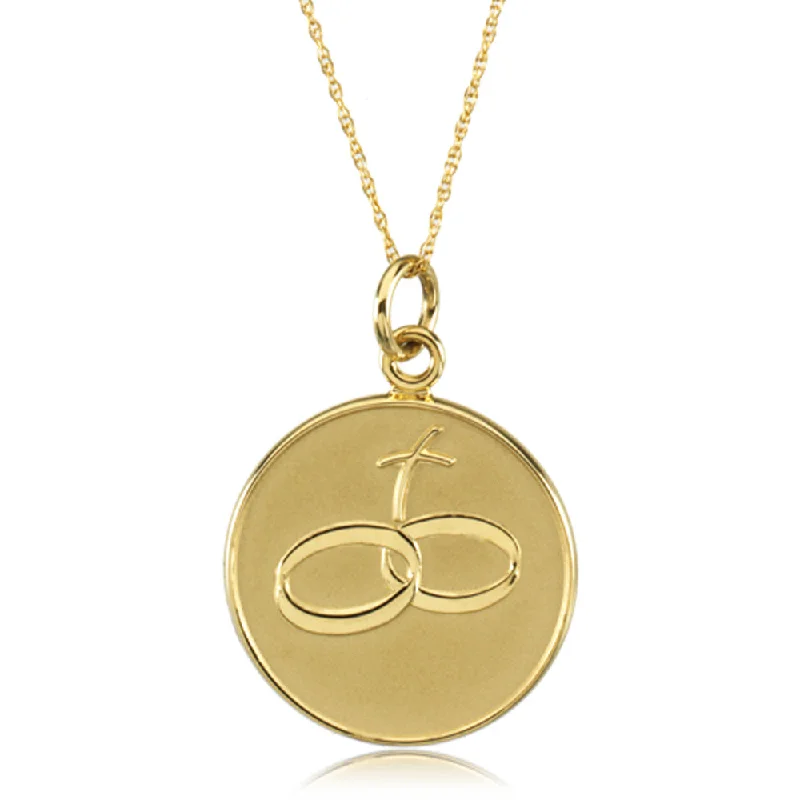 Loss of Spouse Memorial Necklace in 14k Yellow Gold, 18 Inch