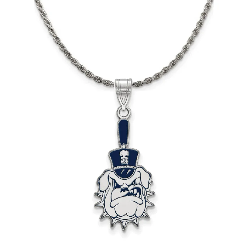 Rhodium Plated Sterling Silver The Citadel XL Enamel Disc Necklace