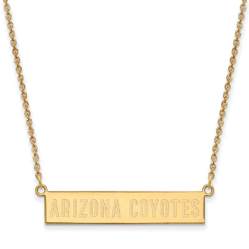 SS 14k Yellow Gold Plated NHL Arizona Coyotes SM Bar Necklace, 18 Inch