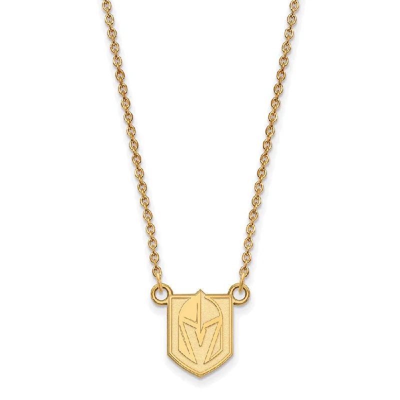 SS 14k Yellow Gold Plated NHL Vegas Golden Knights SM Necklace, 18 In