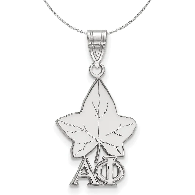 Sterling Silver Alpha Phi Medium Pendant Necklace