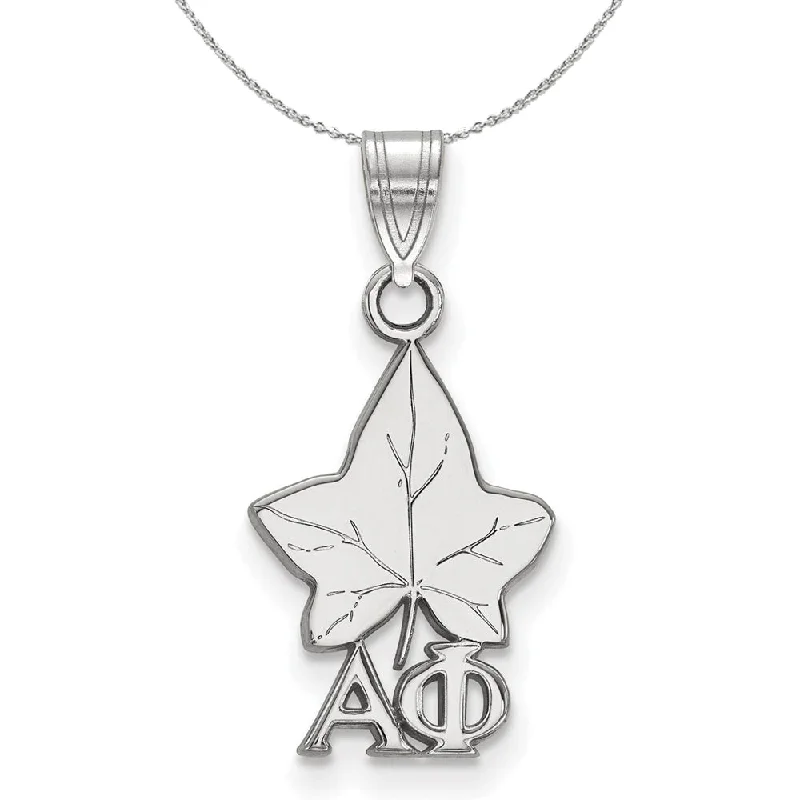 Sterling Silver Alpha Phi Small Pendant Necklace