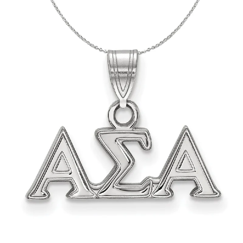 Sterling Silver Alpha Sigma Alpha Small Greek Necklace