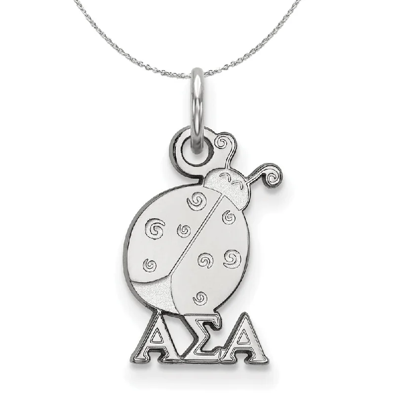 Sterling Silver Alpha Sigma Alpha XS (Tiny) Pendant Necklace