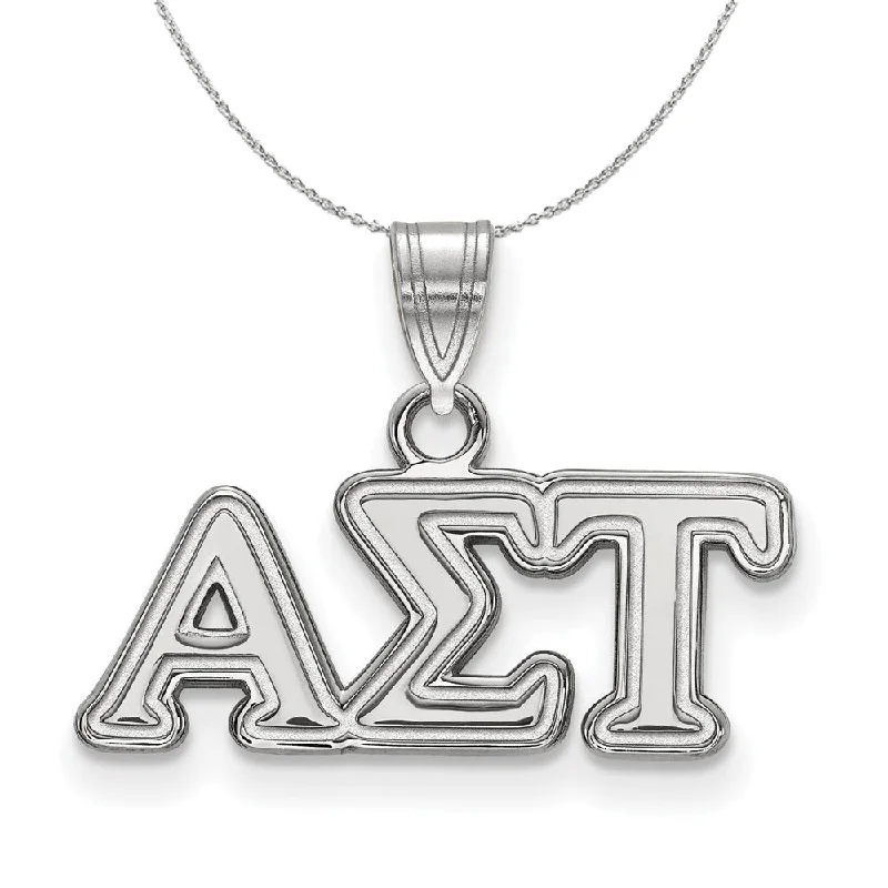 Sterling Silver Alpha Sigma Tau Small Greek Necklace