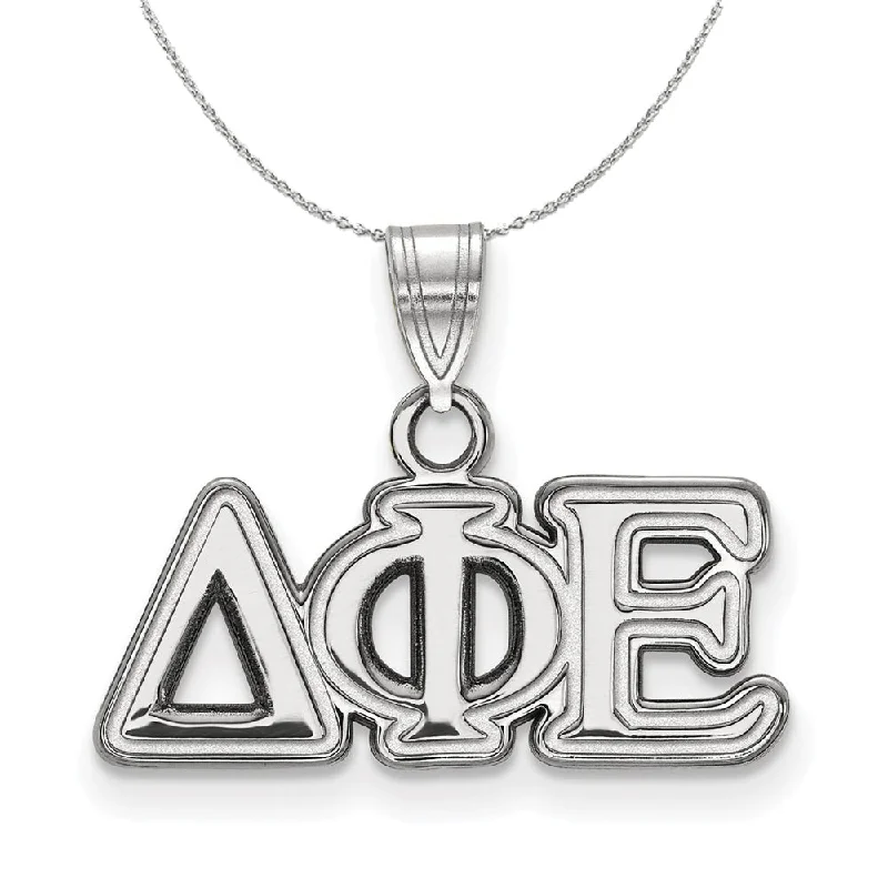 Sterling Silver Delta Phi Epsilon Small Greek Necklace