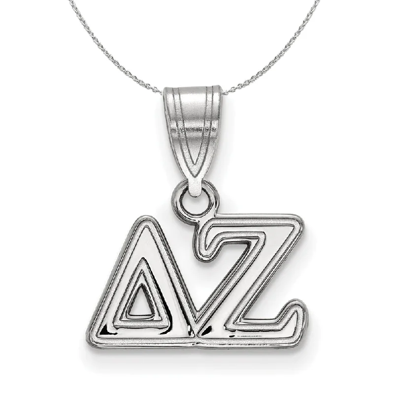 Sterling Silver Delta Zeta Medium Greek Necklace