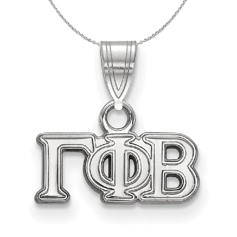 Sterling Silver Gamma Phi Beta Small Greek Necklace