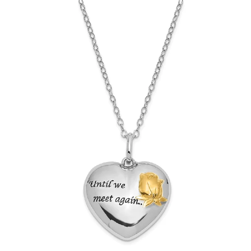 Sterling Silver & Gold Tone Accent Heart Ash Holder Necklace, 18 Inch