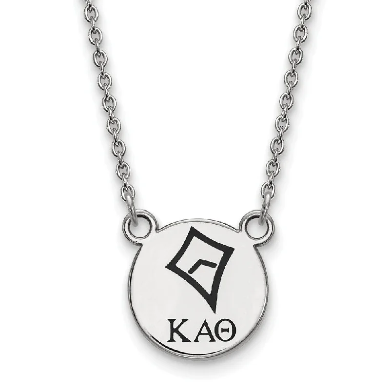 Sterling Silver Kappa Alpha Theta Small Enamel Necklace