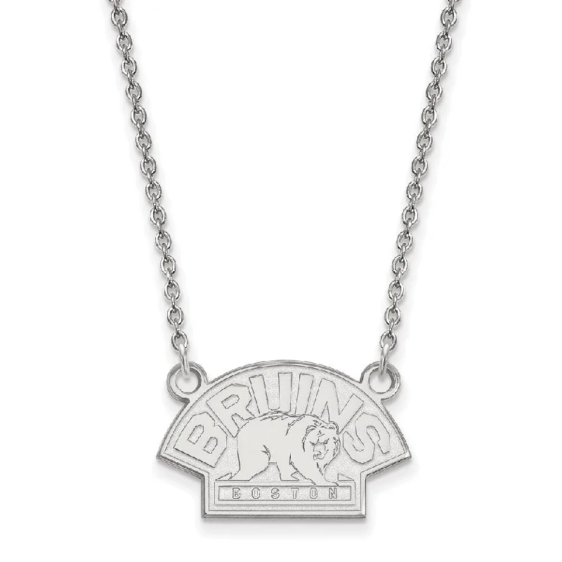 Sterling Silver NHL Boston Bruins SM Necklace, 18 Inch