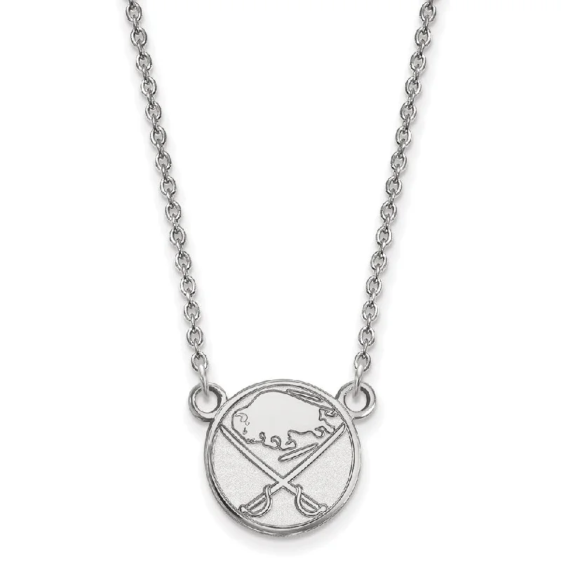 Sterling Silver NHL Buffalo Sabres Small Necklace, 18 Inch