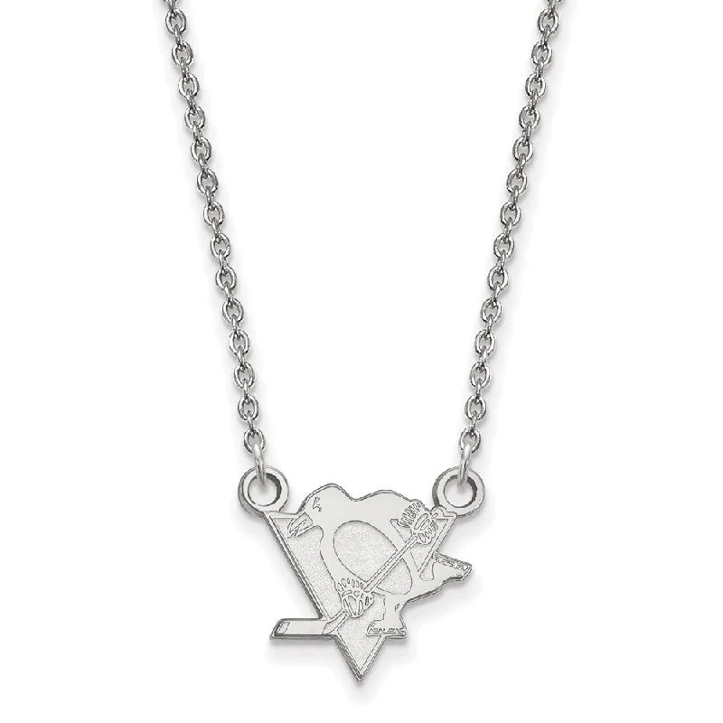 Sterling Silver NHL Pittsburgh Penguins Small Necklace, 18in