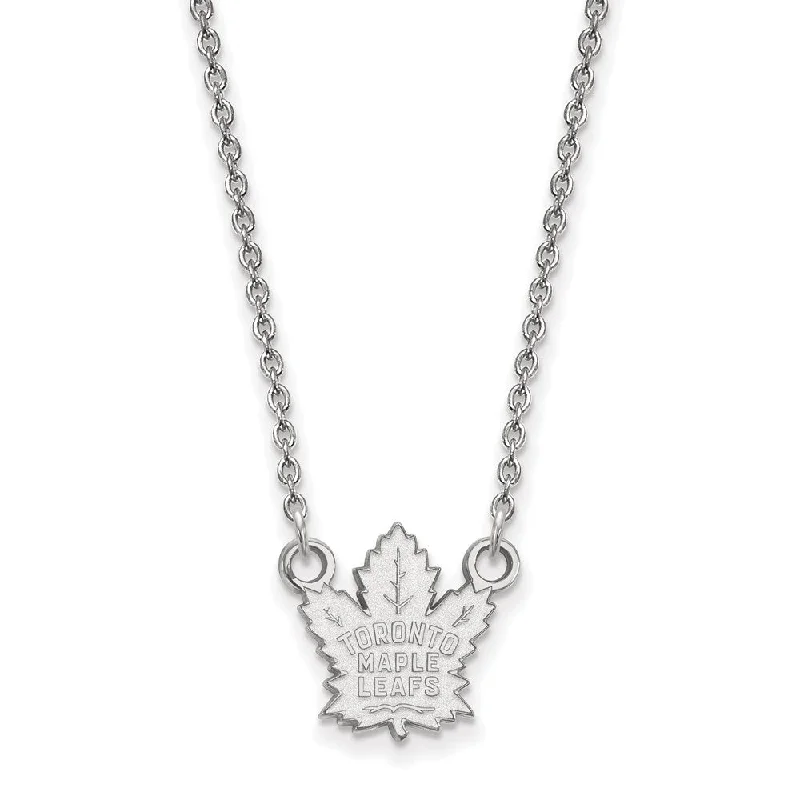 Sterling Silver NHL Toronto Maple Leafs Small Necklace, 18in