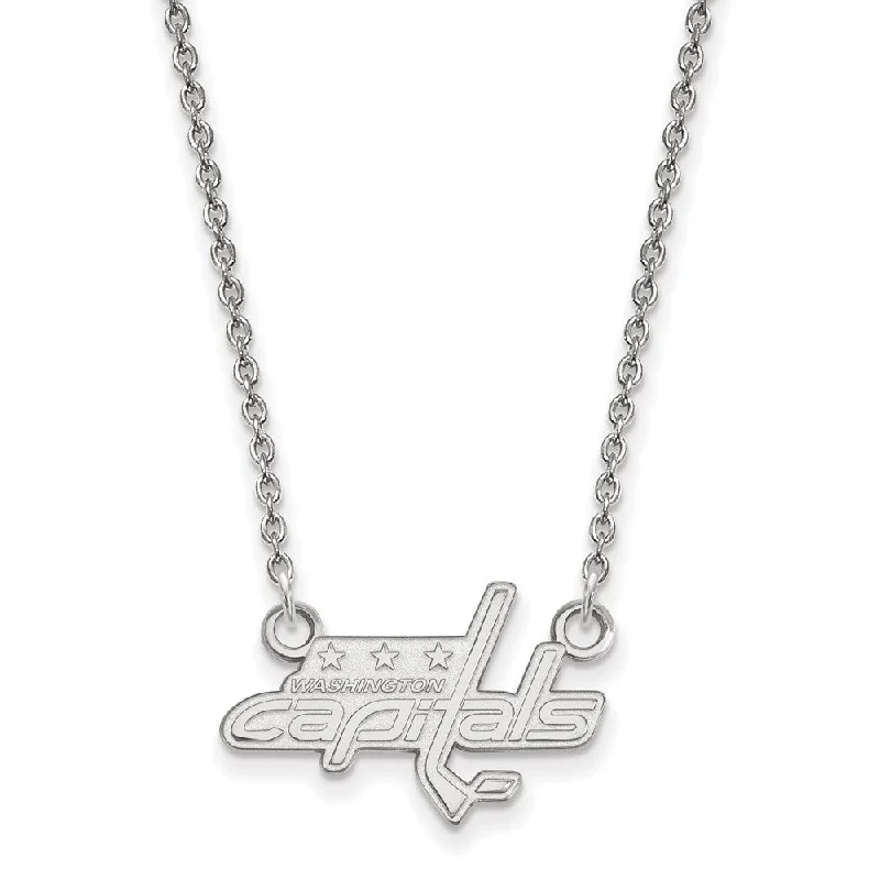 Sterling Silver NHL Washington Capitals Small Necklace, 18in