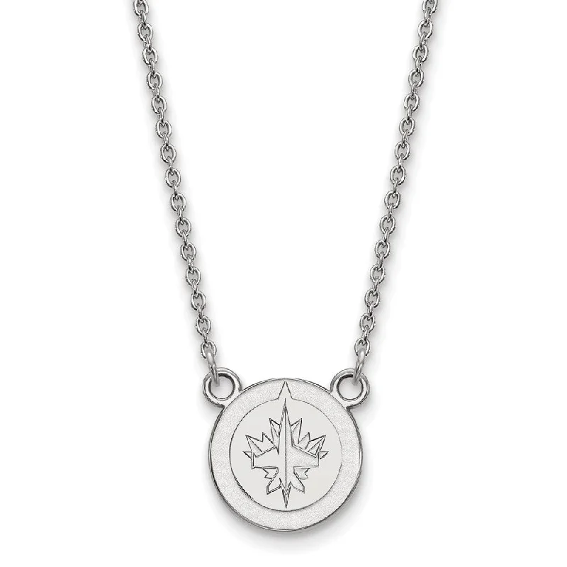 Sterling Silver NHL Winnipeg Jets Small Necklace, 18 Inch