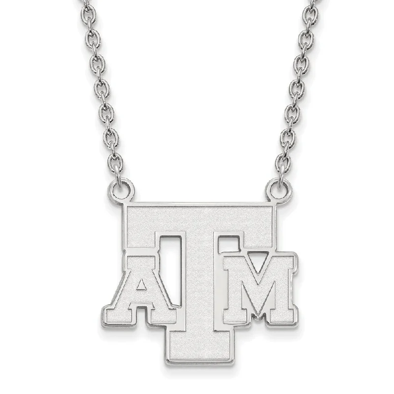 Sterling Silver Texas A&M U Large Pendant Necklace