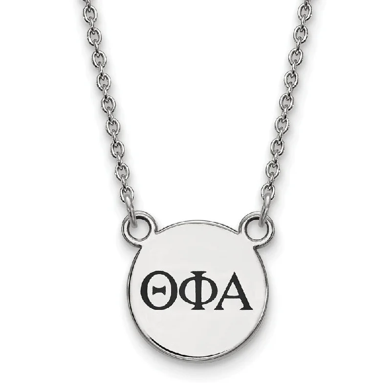 Sterling Silver Theta Phi Alpha Small Enamel Greek Letters Necklace