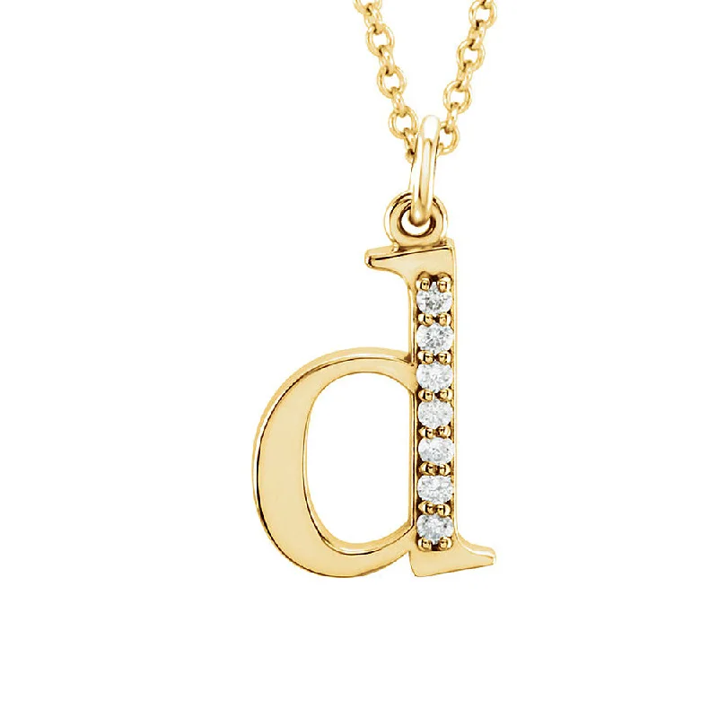 The Abbey 14k Yellow Diamond Lower Case Initial 'd' Necklace 16 Inch