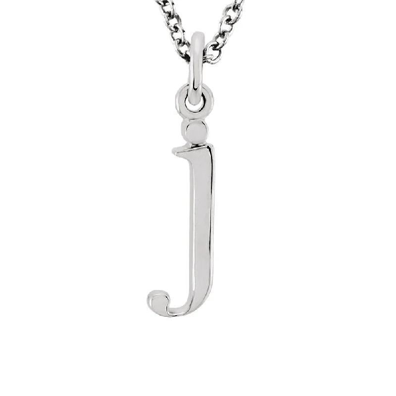 The Abbey Lower Case Initial 'j' Necklace in 14k White Gold, 16 Inch