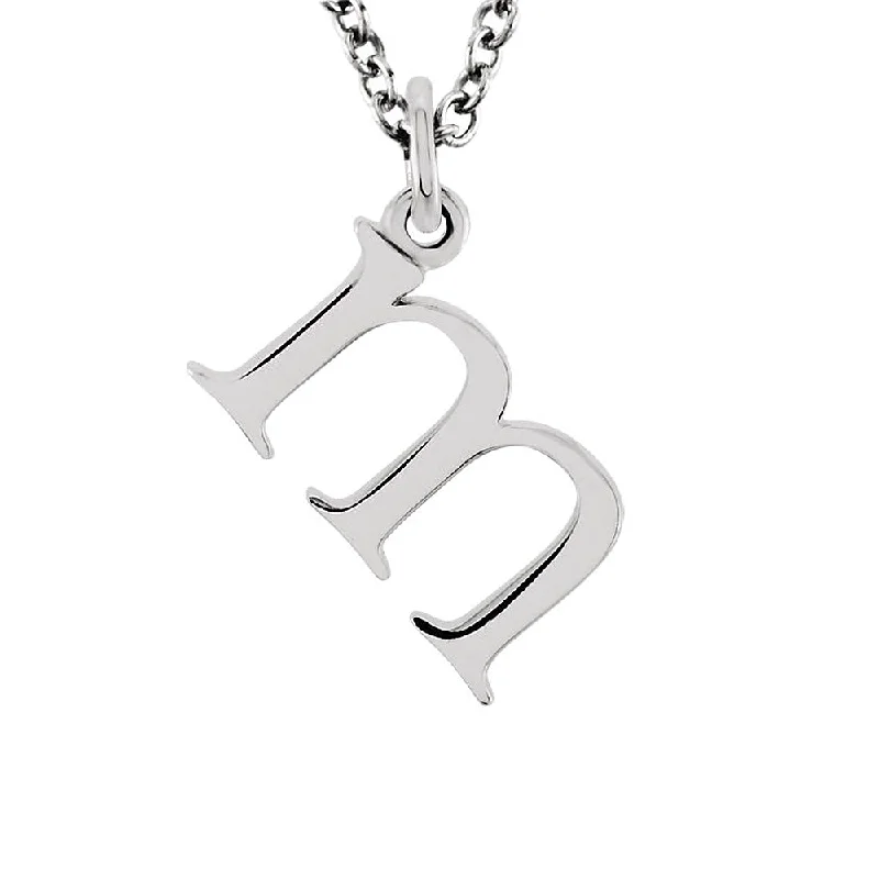 The Abbey Lower Case Initial 'm' Necklace in 14k White Gold, 16 Inch