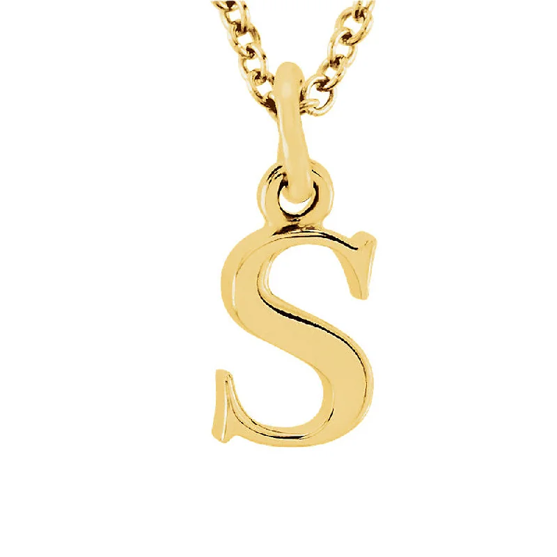 The Abbey Lower Case Initial 's' Necklace in 14k Yellow Gold, 16 Inch