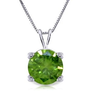 0.5 Carat 14K Solid White Gold Necklace Natural 0.50 Carat Green Diamond