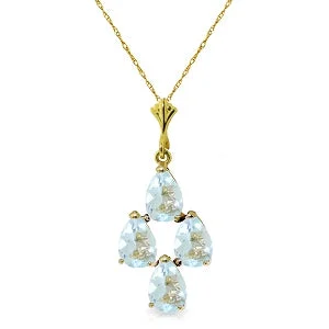 1.95 Carat 14K Solid Yellow Gold Surprise Me Aquamarine Necklace