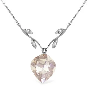 12.82 Carat 14K Solid White Gold Full Sail White Topaz Diamond Necklace