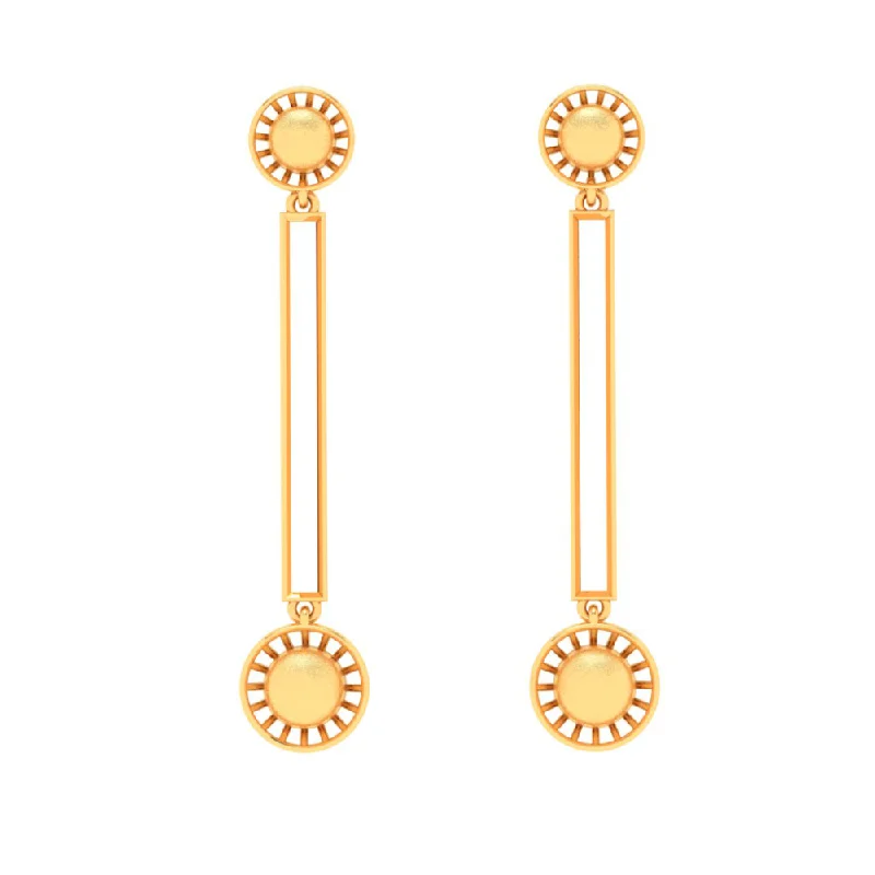 18KT Round Shape Gold Stud Earring With A Drop From Online Exclusive Collection