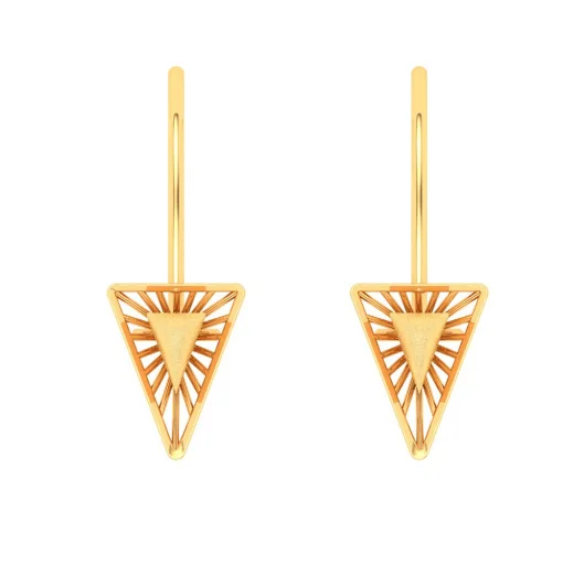 18KT Triangle Shape Gold Drop Earring From Online Exclusive Collection