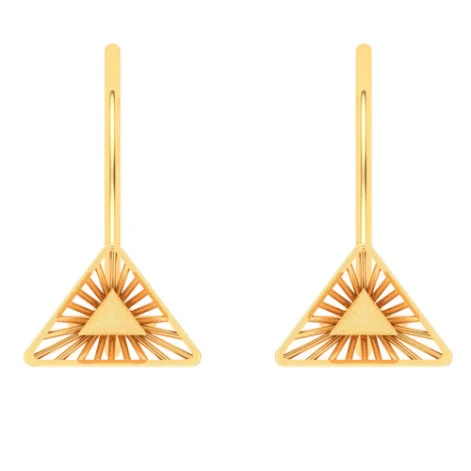 18KT Triangle Shape Gold Drop Earring From Online Exclusive Collection